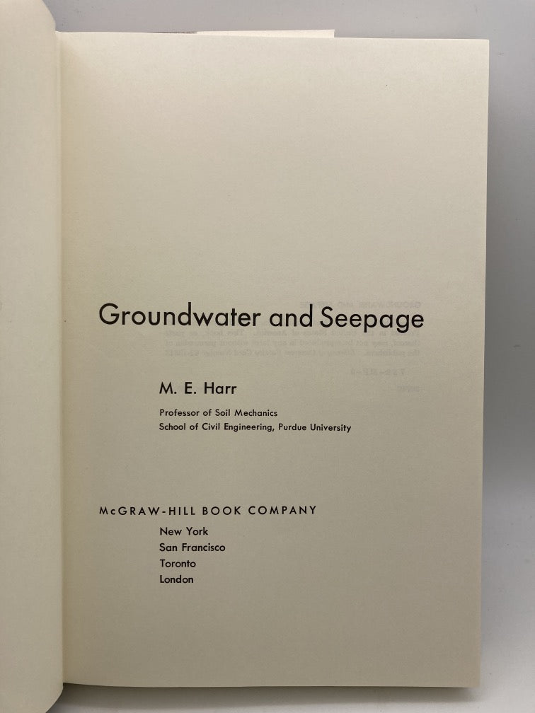 Groundwater and Seepage