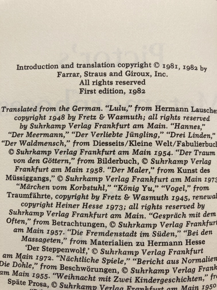 Pictor's Metamorphoses and Other Fantasies