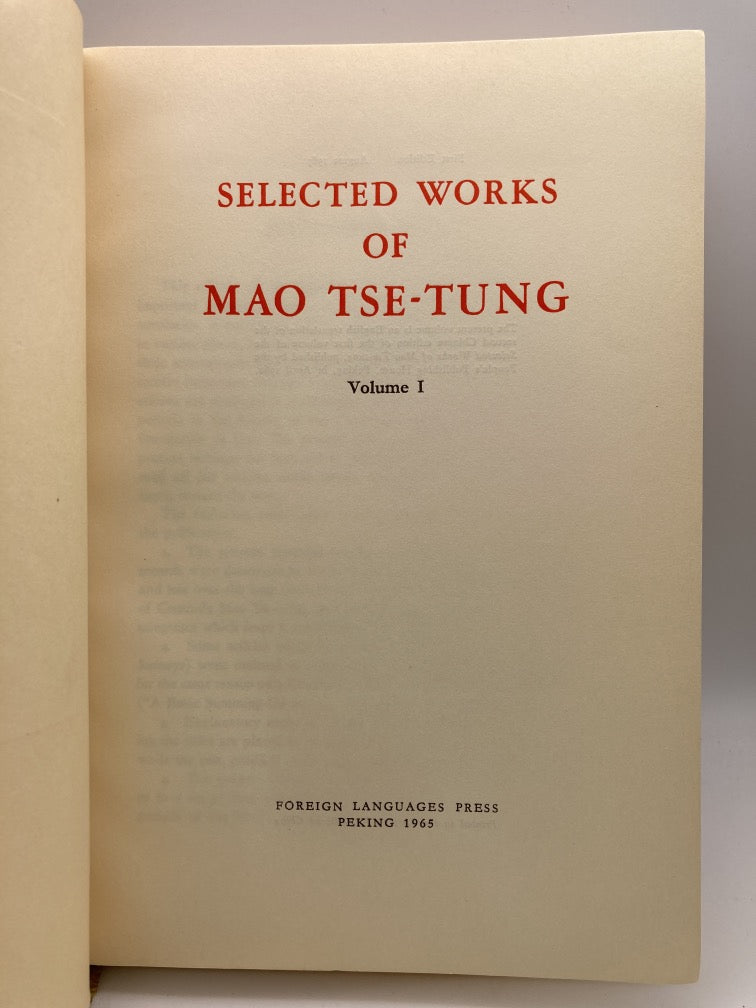 Selected Works of Mao Tse-Tung: Volume 1