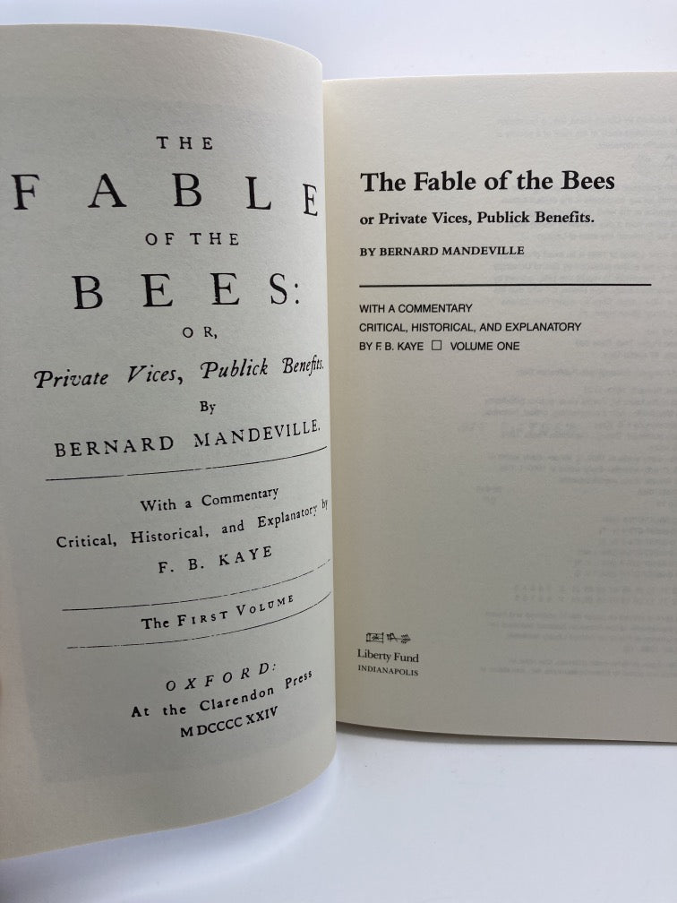 The Fable of the Bees or Private Vices, Publick Benefits: 2 Volume Set