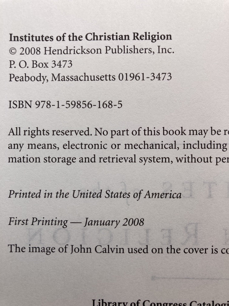 Institutes of the Christian Religion