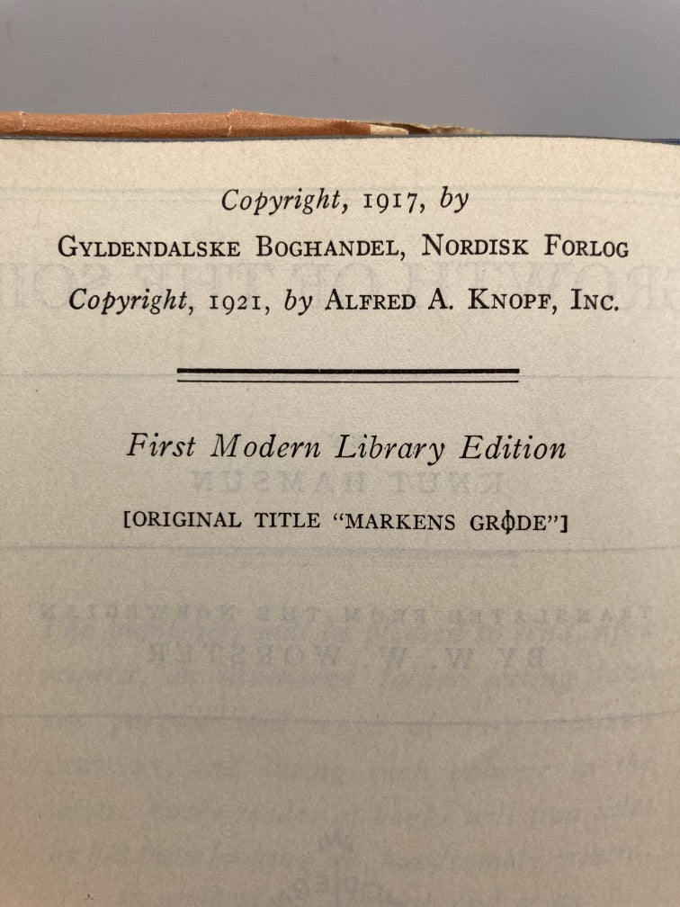 Growth of the Soil (Modern Library)