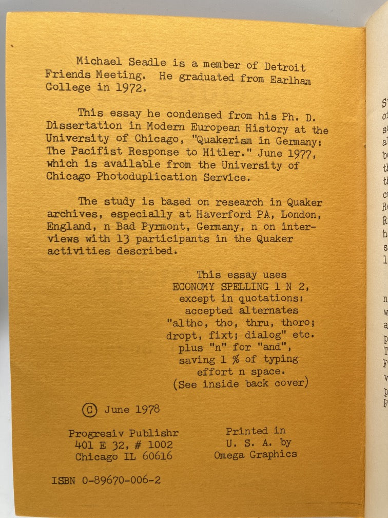 Quakers in Nazi Germany: Studies in Quakerism 5