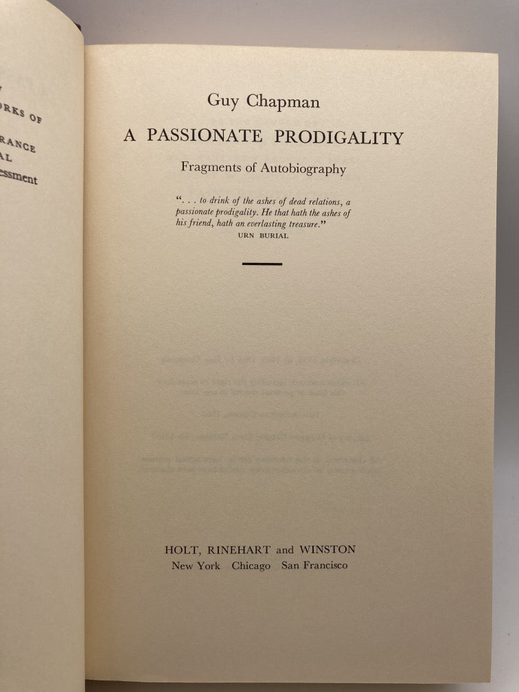 A Passionate Prodigality
