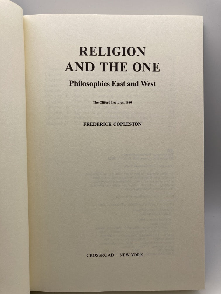 Religion and the One: Philosophies East and West