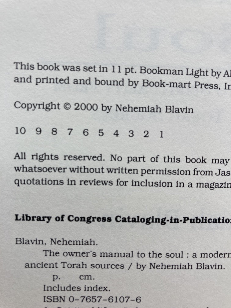 The Owner's Manual to the Soul: A Modern Guide to Spirituality from the Most Ancient Torah Sources