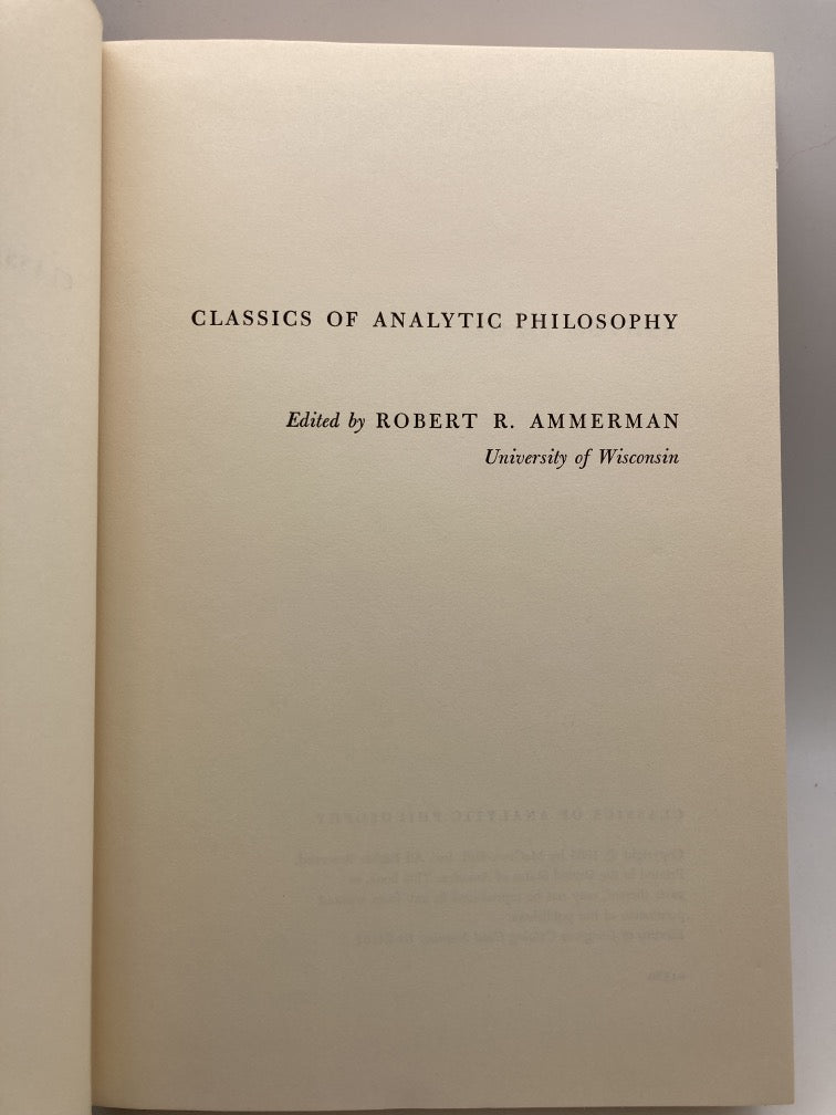 Classics of Analytic Philosophy