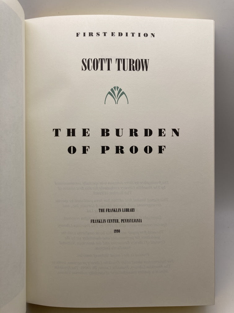 The Burden of Proof (Franklin Library Signed First Edition)