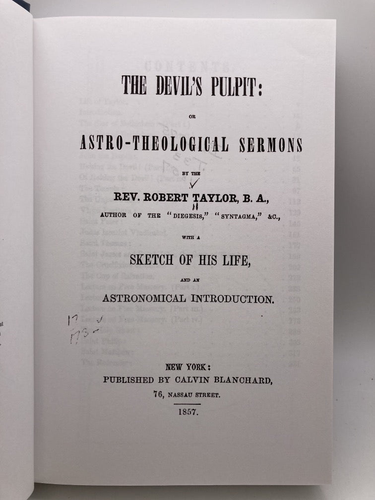 The Devil's Pulpit, or Astro-Theological Sermons
