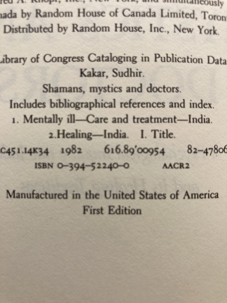 Shamans, Mystics & Doctors: A Psychological Inquiry into India and Its Healing Traditions