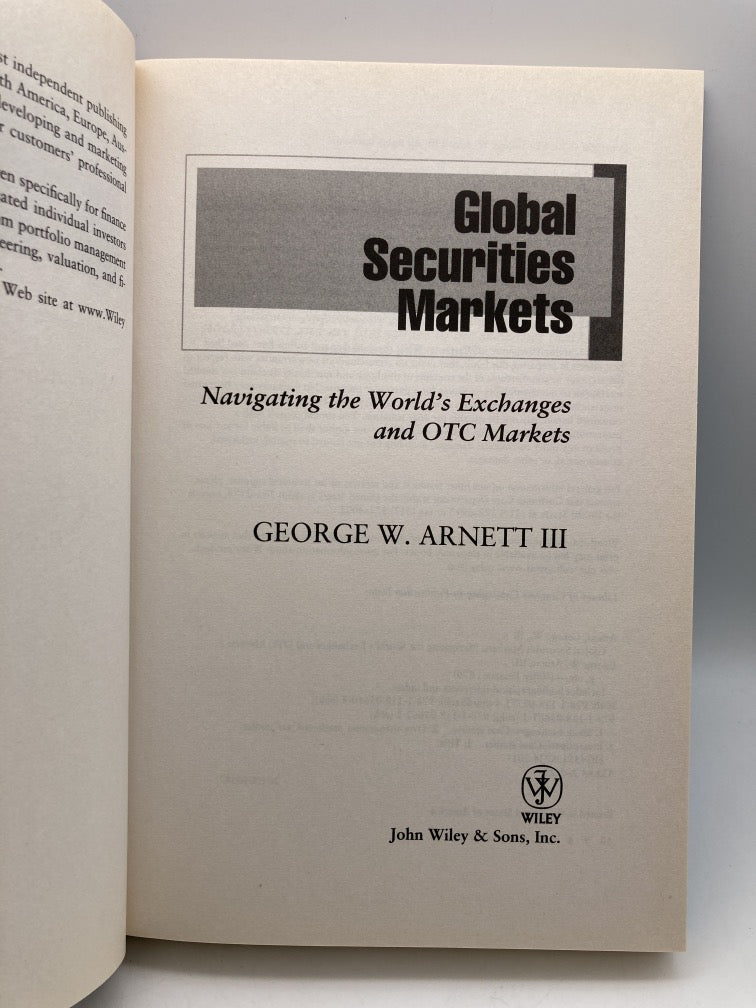 Global Security Markets: navigating the World's Exchanges and OTC Markets