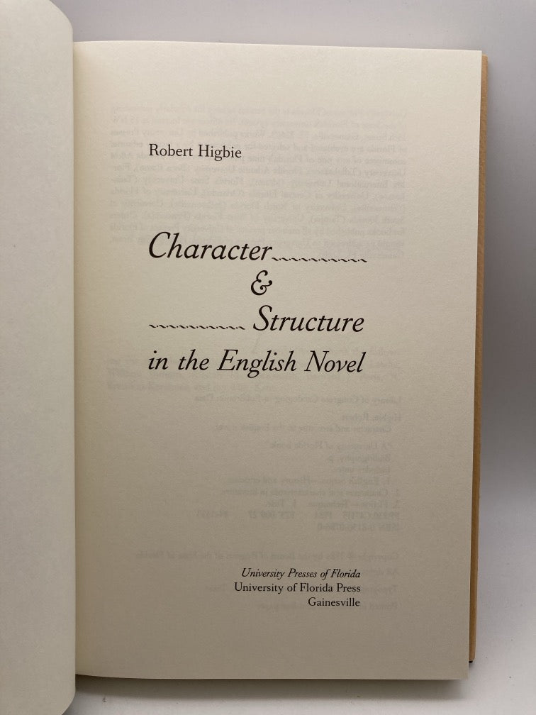 Character & Structure in the English Novel