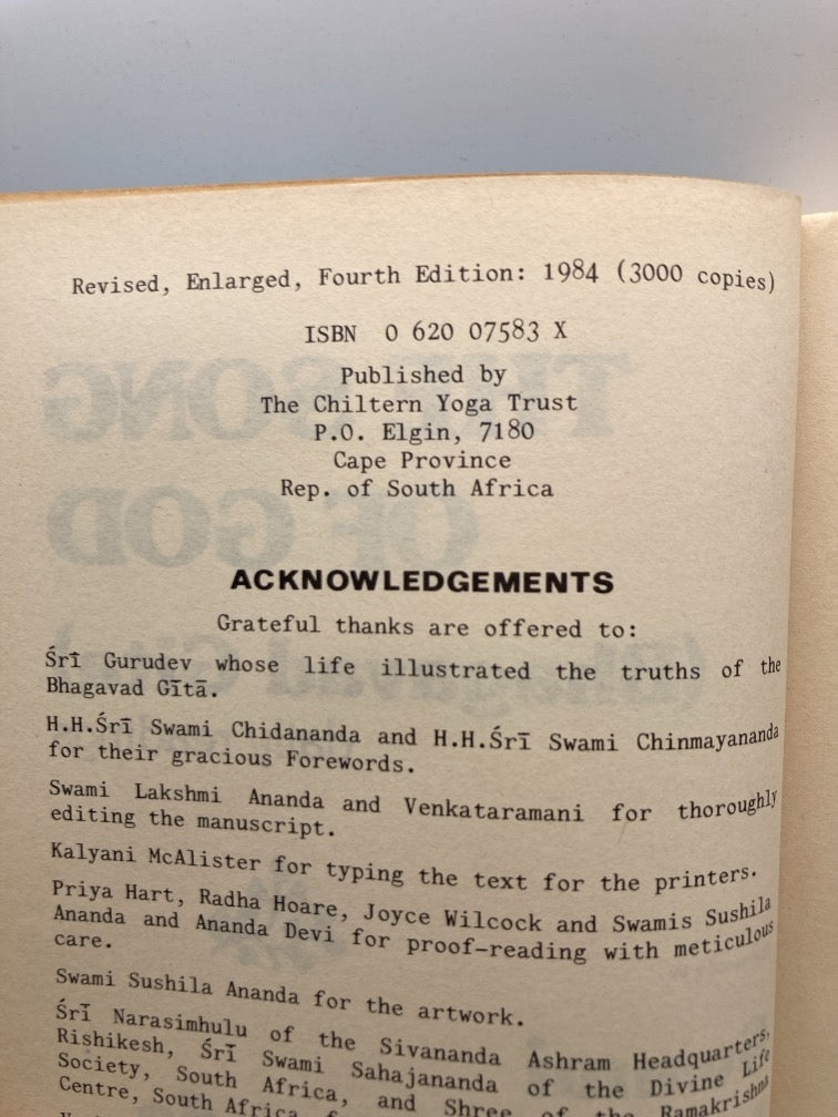 The Song of God (Bhagavad Gita) Daily Readings