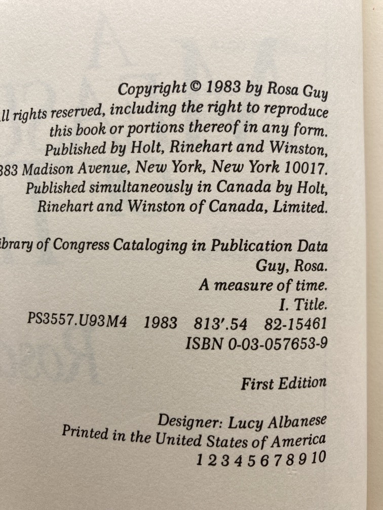 A Measure of Time (signed first edition)