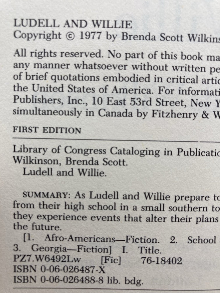 Ludell / Ludell & Willie / Not Separate, Not Equal (Signed First Editions)