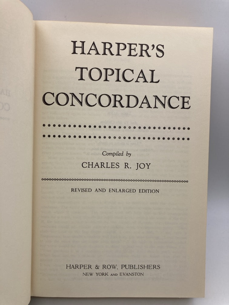 Harper's Topical Concordance: Revised and Enlarged Edition