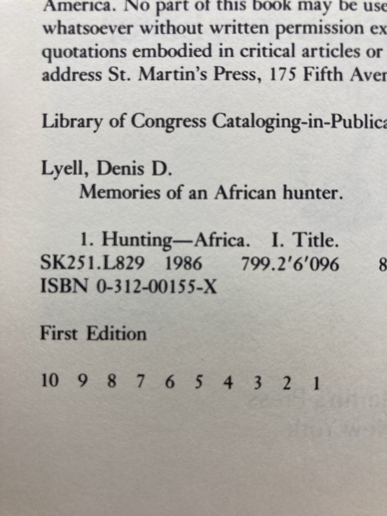 Memories of an African Hunter