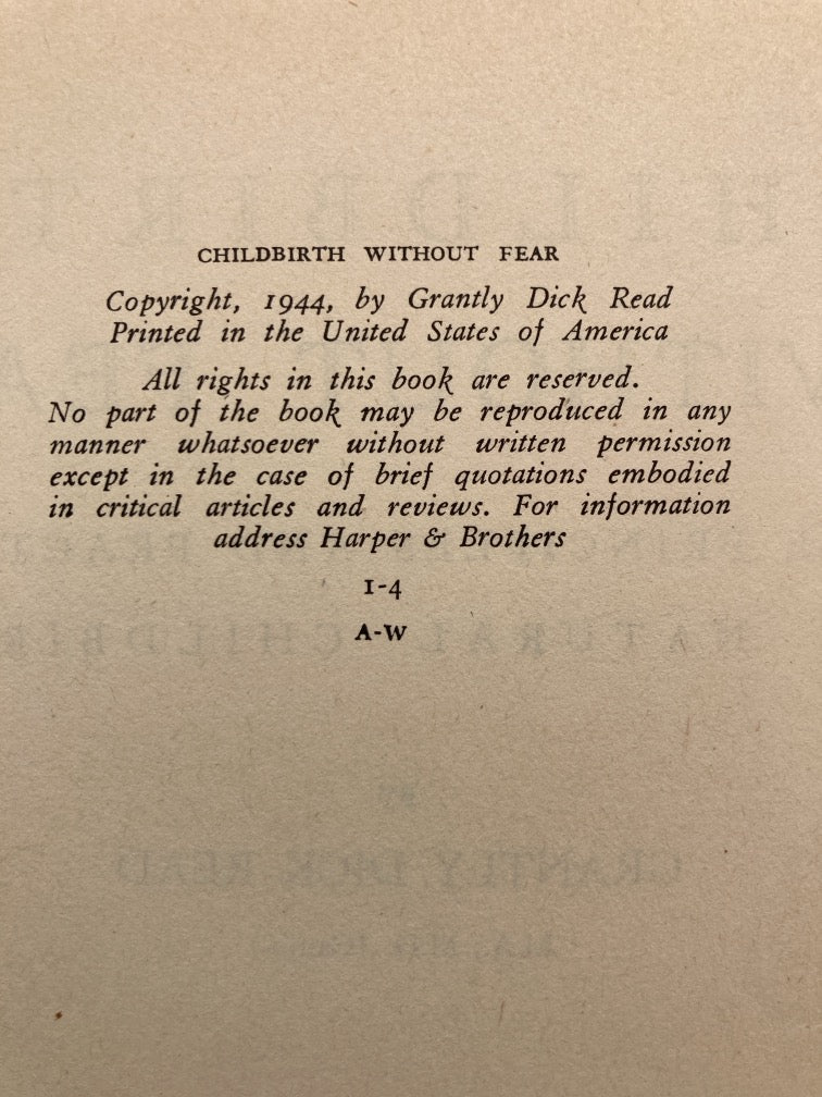 Childbirth Without Fear: The Principles and Practice of Natural Childbirth
