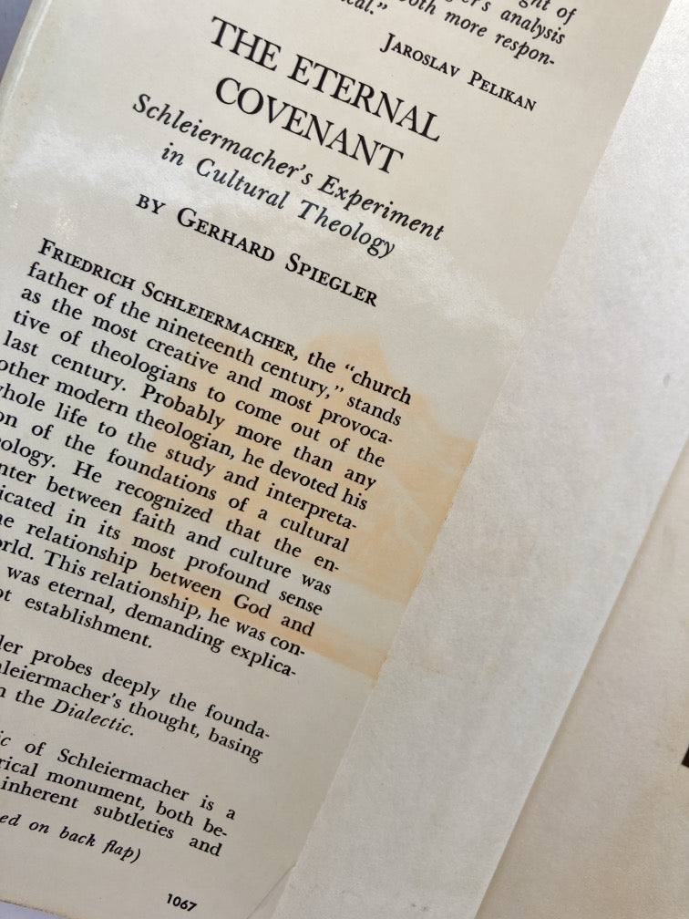 The Eternal Covenant: Schleiermacher's Experiment in Cultural Theology