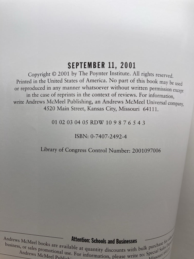 September 11, 2001: A Collection of Front Pages Selected by the Poynter Institute