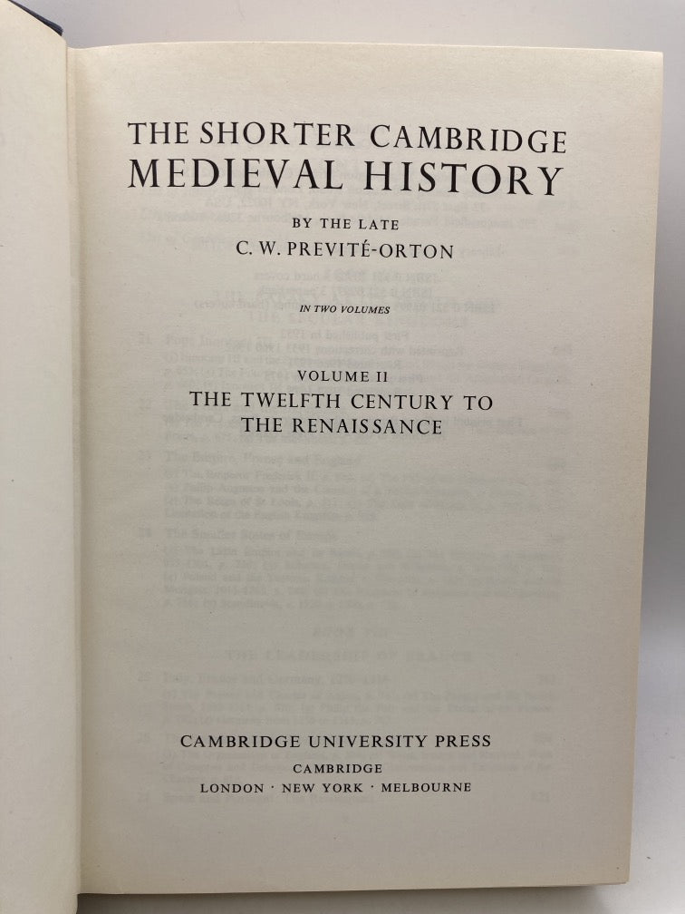 The Shorter Cambridge Medieval History