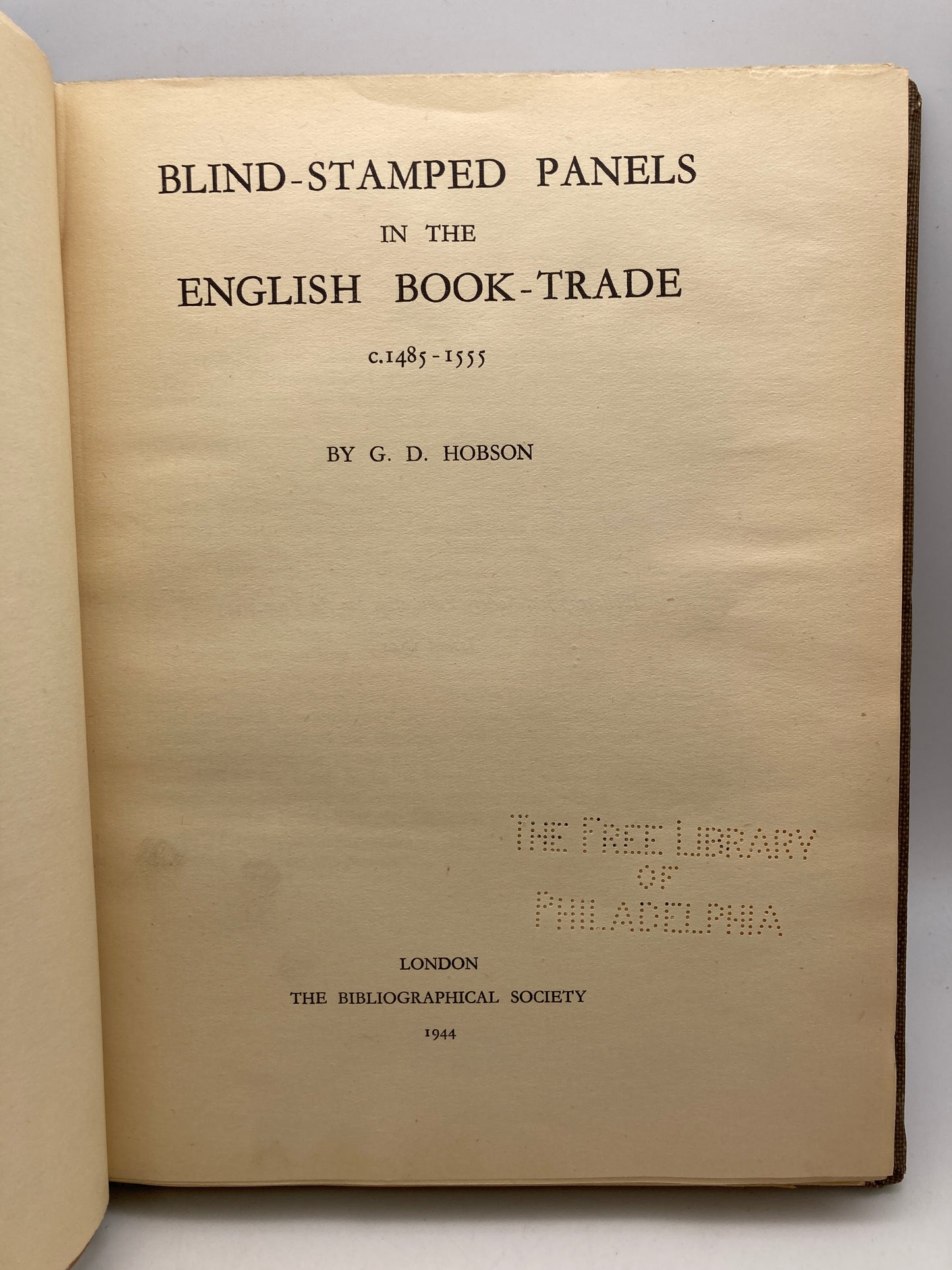 Blind-Stamped Panels in the English Book Trade: 1485-1555