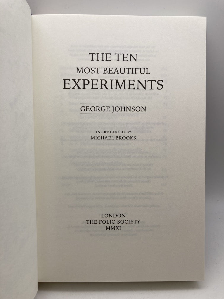 The Ten Most Beautiful Experiments (Folio Society)