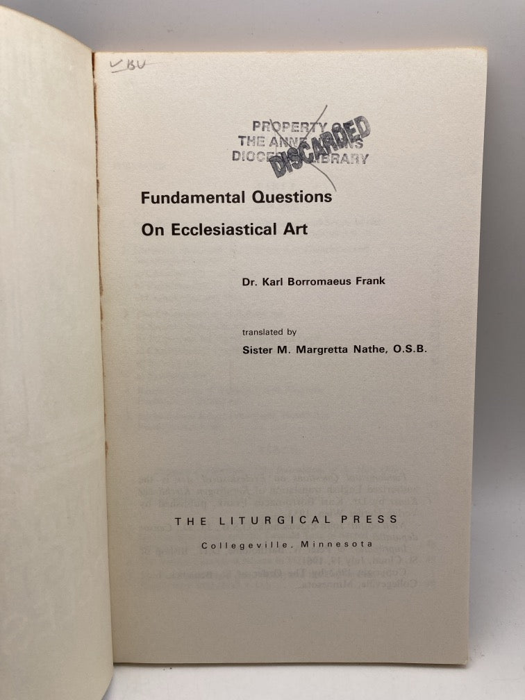 Fundamental Questions on Ecclesiastical Art