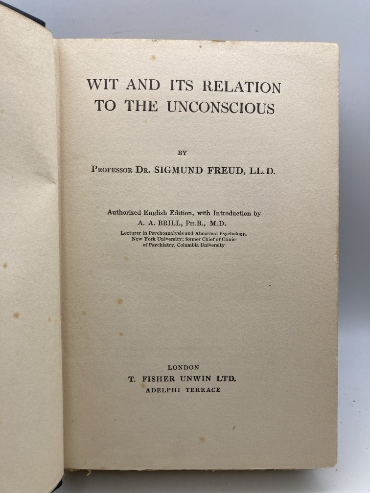 Wit and Its Relation to the Unconscious