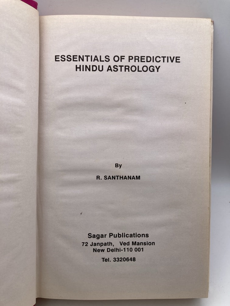 Essentials of Hindu Predictive Astrology