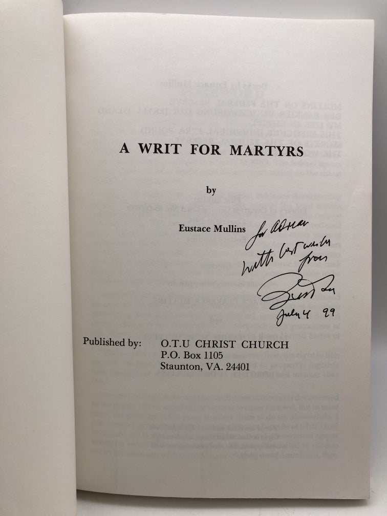 A Writ for Martyrs