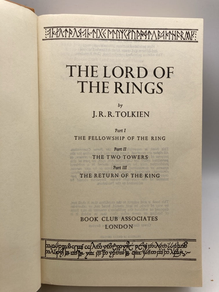 The Lord of the Rings (Book Club Associates Edition)