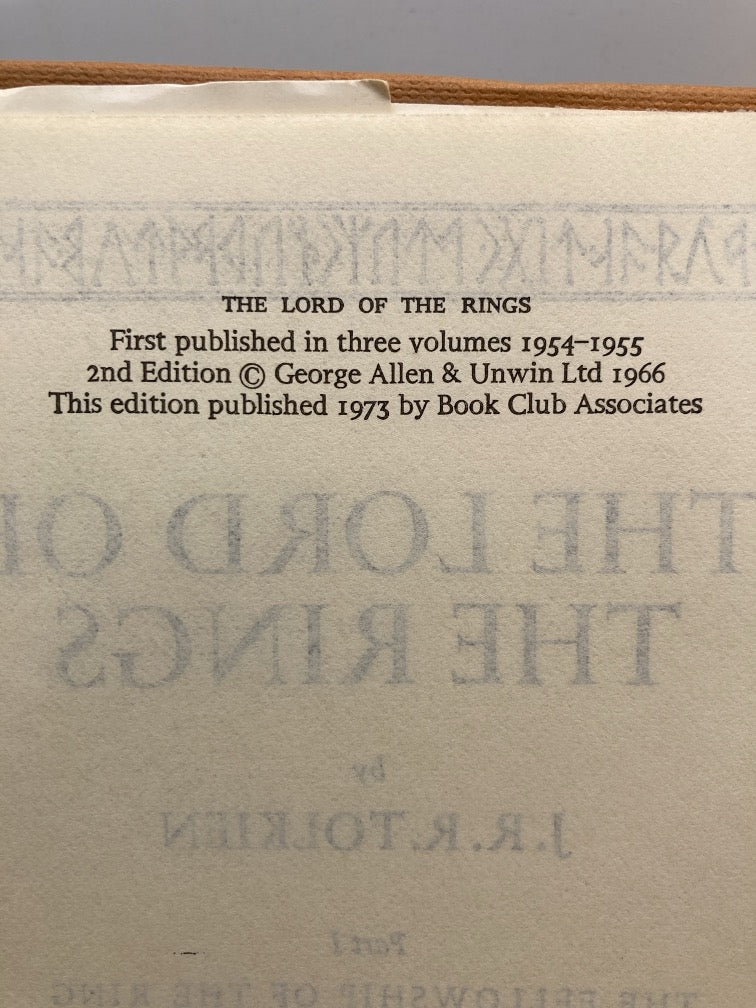 The Lord of the Rings (Book Club Associates Edition)