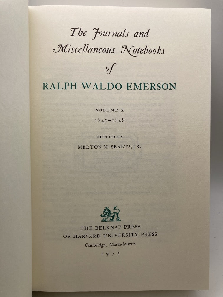 The Journals of Ralph Waldo Emerson: Volume X 1847-1848