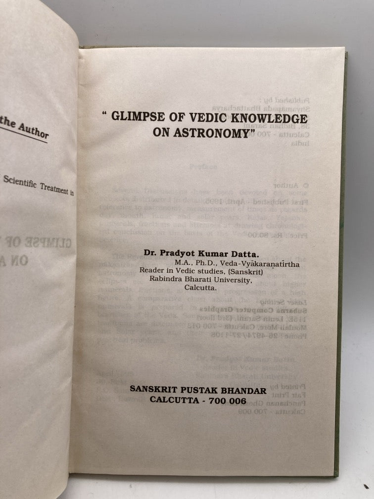 Glimpse of Vedic Knowledge on Astronomy