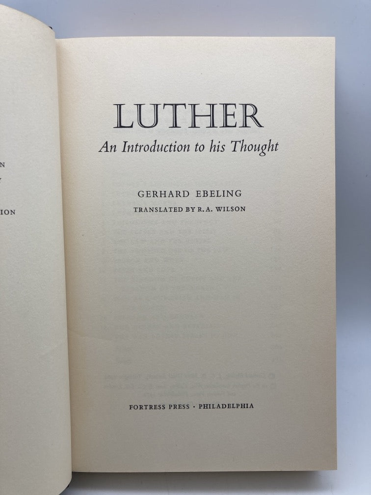 Luther: An Introduction to His Thought