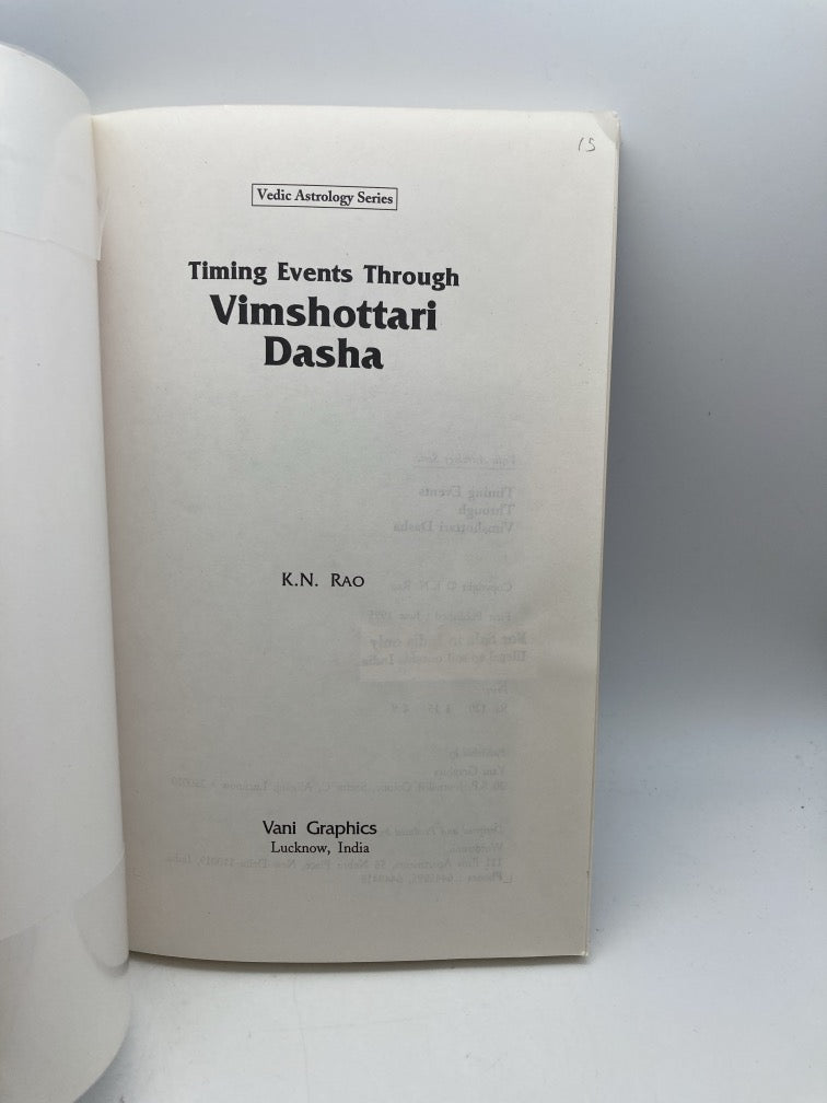 Timing Events Through Vimshottari Dasha