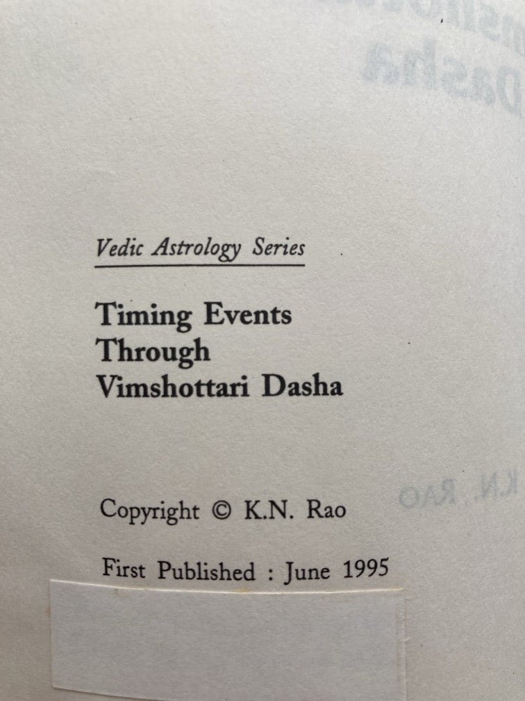 Timing Events Through Vimshottari Dasha