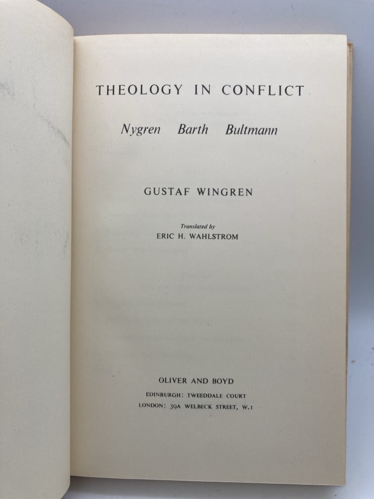 Theology in Conflict: Nygren, Barth, Bultman