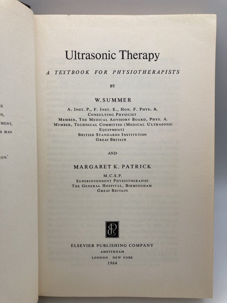 Ultrasonic Therapy: A Textbook for Physiotherapists