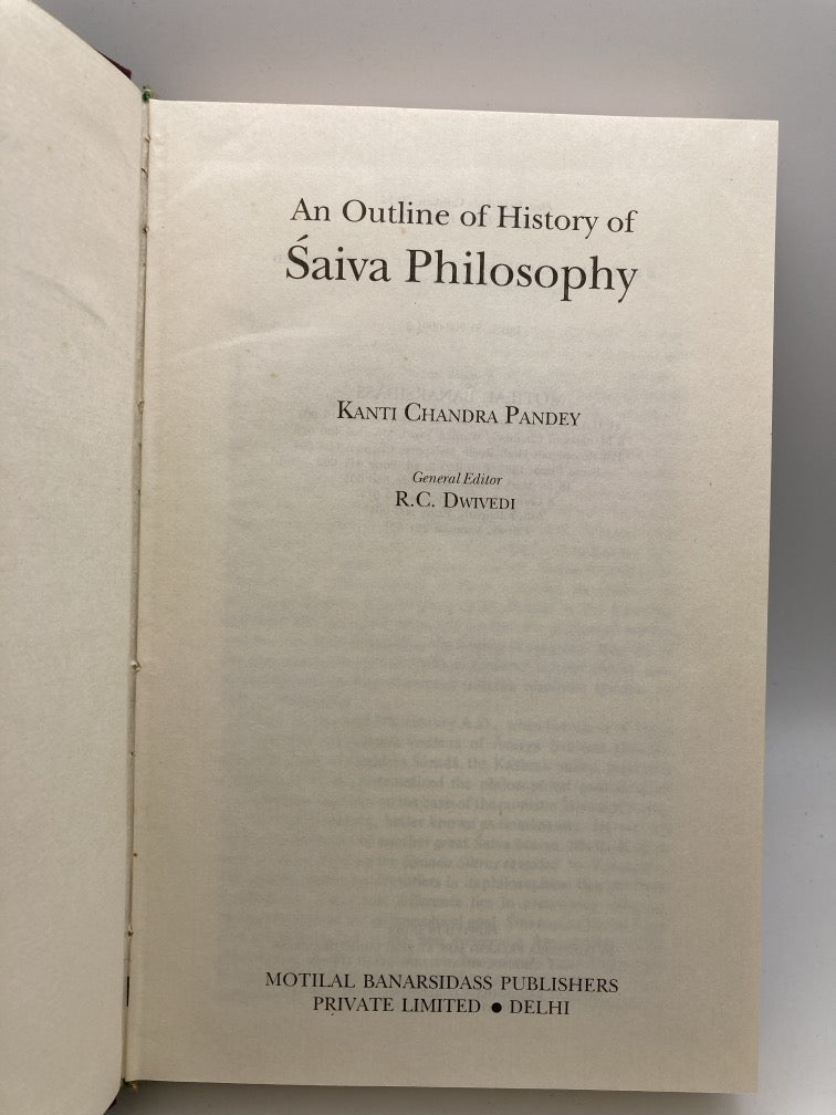 An Outline. of History of Saiva Philosophy