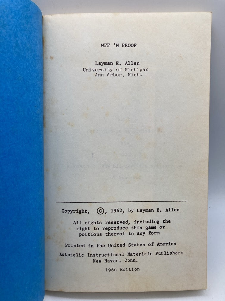 Wiff 'N Proof: the Game of Modern Logic