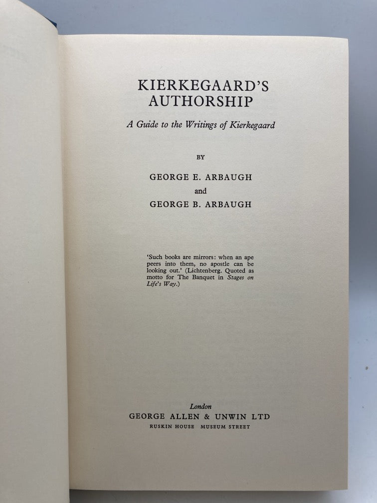 Kierkegaard's Authorship; a Guide to the Writings of Kierkegaard