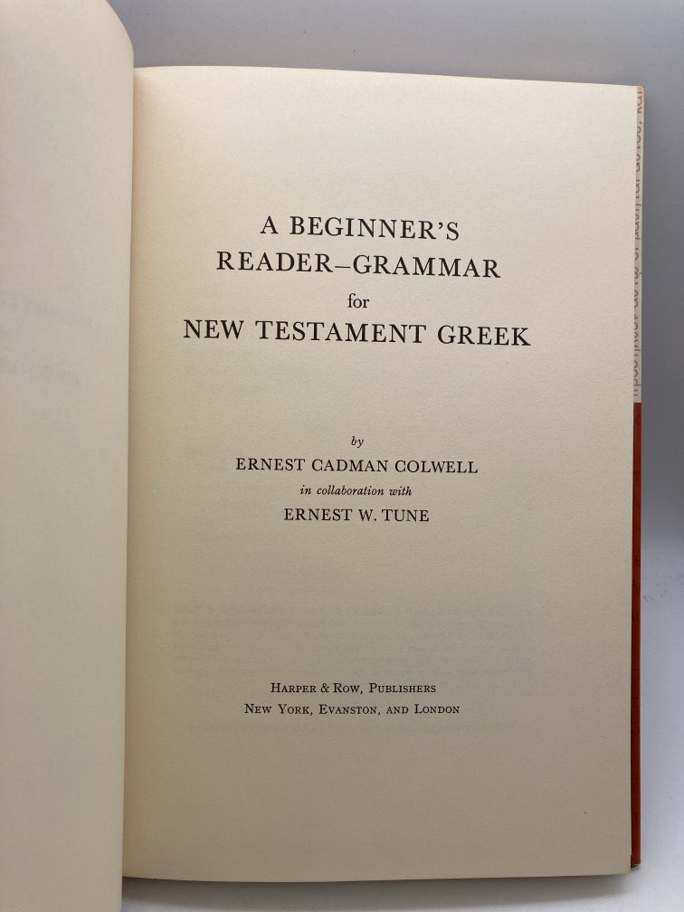 A Beginner's Reader-Grammar for New Testament Greek