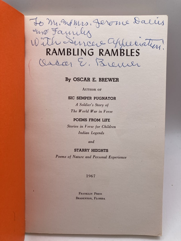 Rambling Rambles and Poems from Life by Oscar Brewer