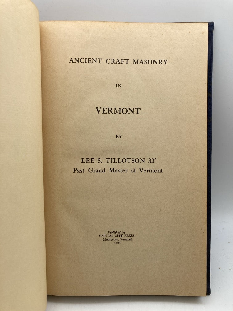 Ancient Craft Masonry in Vermont