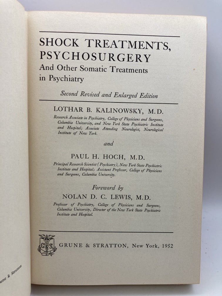 Shock Treatments, Psychosurgery and Other Somatic Treatments in Psychiatry