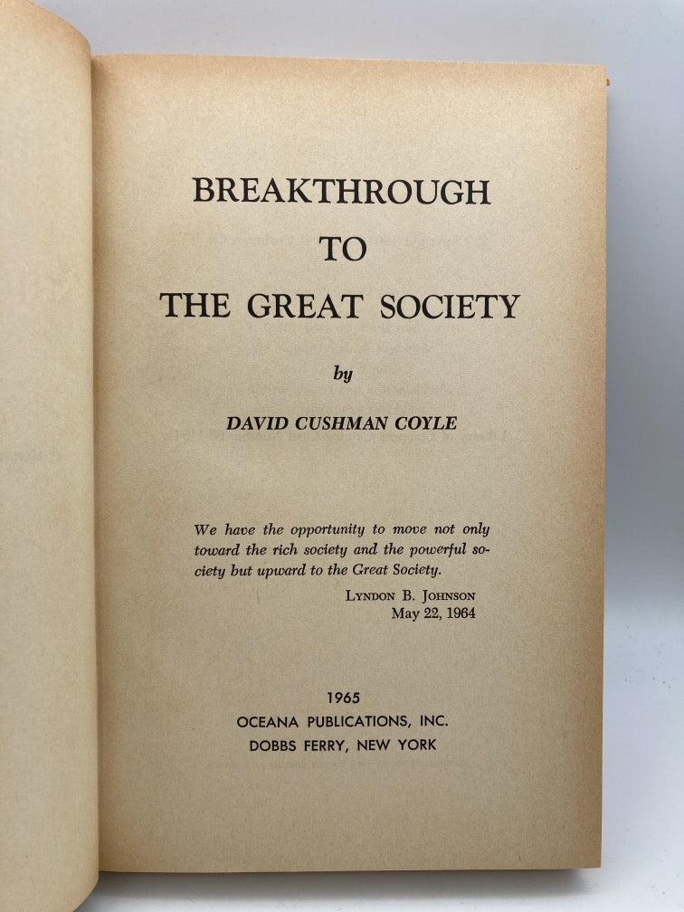 Breakthrough to the Great Society