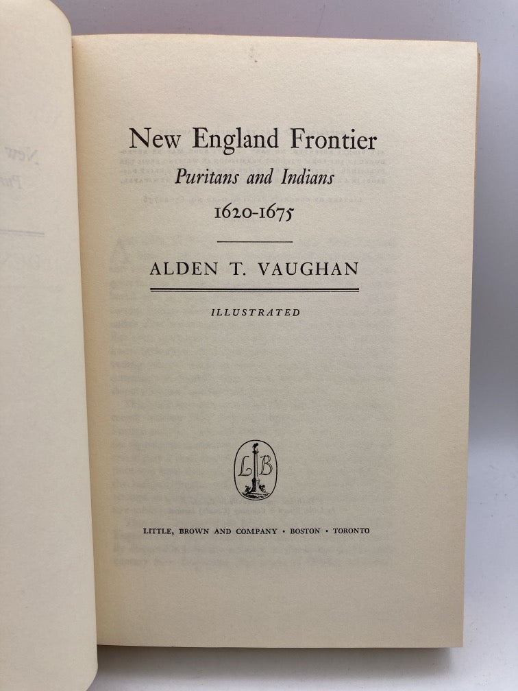 New England Frontier: Puritans and Indians 1620-1675