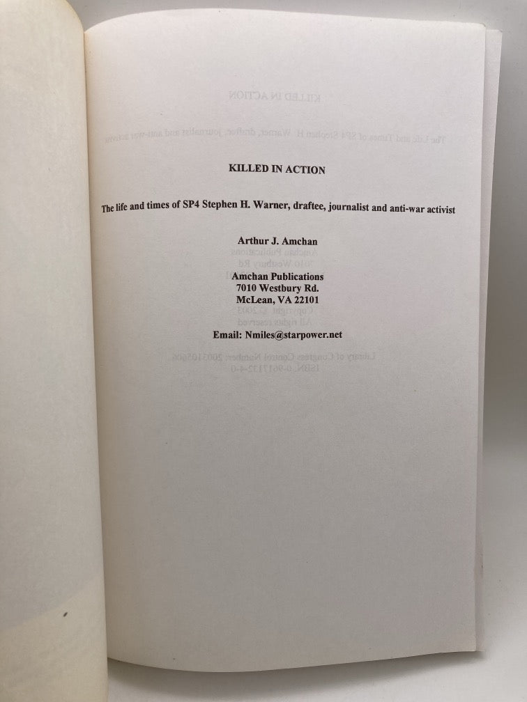 Killed in Action: The Life and Times of SP4 Stephen H. Warner